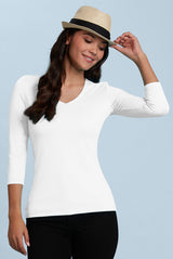 Karen Relaxed Fit 3/4 Slv V-Neck