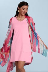 Emily V-Neck 3/4 Sleeve Dress