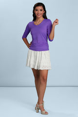 Rachel V-Neck 3/4 Sleeve Ruched Top