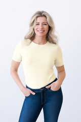 Cathy Short Sleeve Jewel Neck Top Basic
