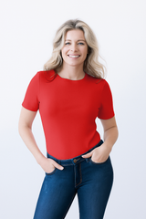 Cathy Short Sleeve Jewel Neck Top Basic