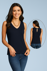 Kelly V-Neck Keyhole Sleeveless Basics