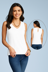 Kelly V-Neck Keyhole Sleeveless Basics