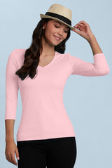 Karen Relaxed Fit 3/4 Slv V-Neck