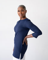 Hillary V-Placket 3/4 Sleeve Tunic