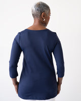 Hillary V-Placket 3/4 Sleeve Tunic