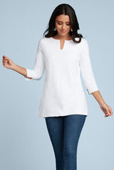 Hillary V-Placket 3/4 Sleeve Tunic