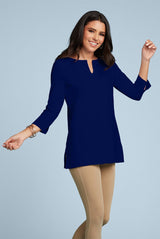 Hillary V-Placket 3/4 Sleeve Tunic