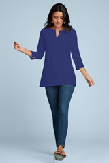 Hillary V-Placket 3/4 Sleeve Tunic