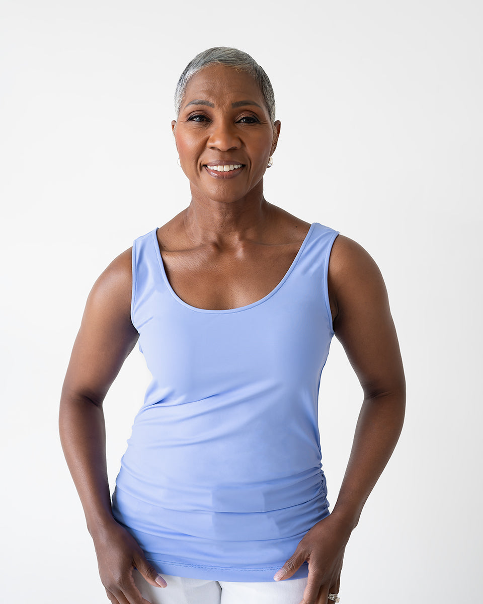 Peg Scoopneck Ruched Tank Top