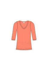 Rachel V-Neck 3/4 Sleeve Ruched Top - SALE