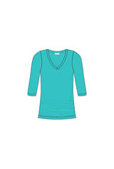 Rachel V-Neck 3/4 Sleeve Ruched Top - SALE