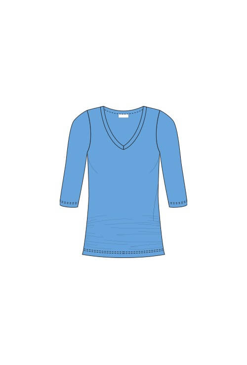 Rachel V-Neck 3/4 Sleeve Ruched Top - SALE