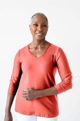Charlotte V-Neck 3/4 Sleeve Layering Top
