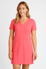 Paige V-Placket T-Shirt Dress