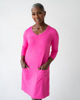 Emily V-Neck 3/4 Sleeve Dress