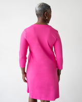 Emily V-Neck 3/4 Sleeve Dress