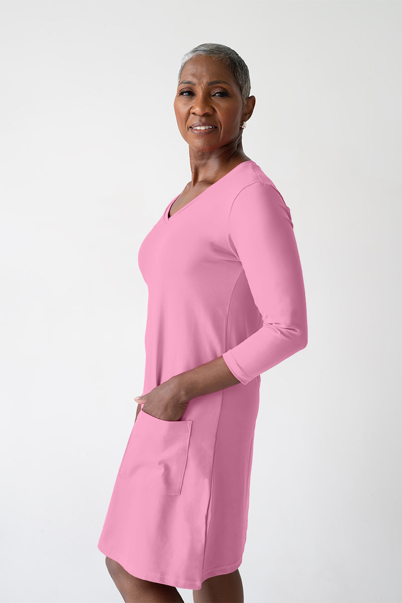 Emily V-Neck 3/4 Sleeve Dress