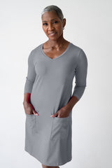 Emily V-Neck 3/4 Sleeve Dress