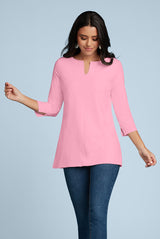 Hillary V-Placket 3/4 Sleeve Tunic