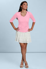 Rachel V-Neck 3/4 Sleeve Ruched Top