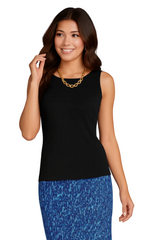 Business professional shell for women: Christina sleeveless boatneck in Navy