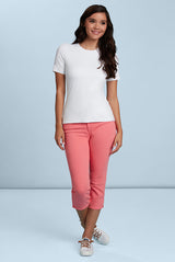 Cathy Jewel Neck Short Sleeve Top