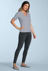 Jenny V-Neck Short Sleeve Top - Seasonal Colors