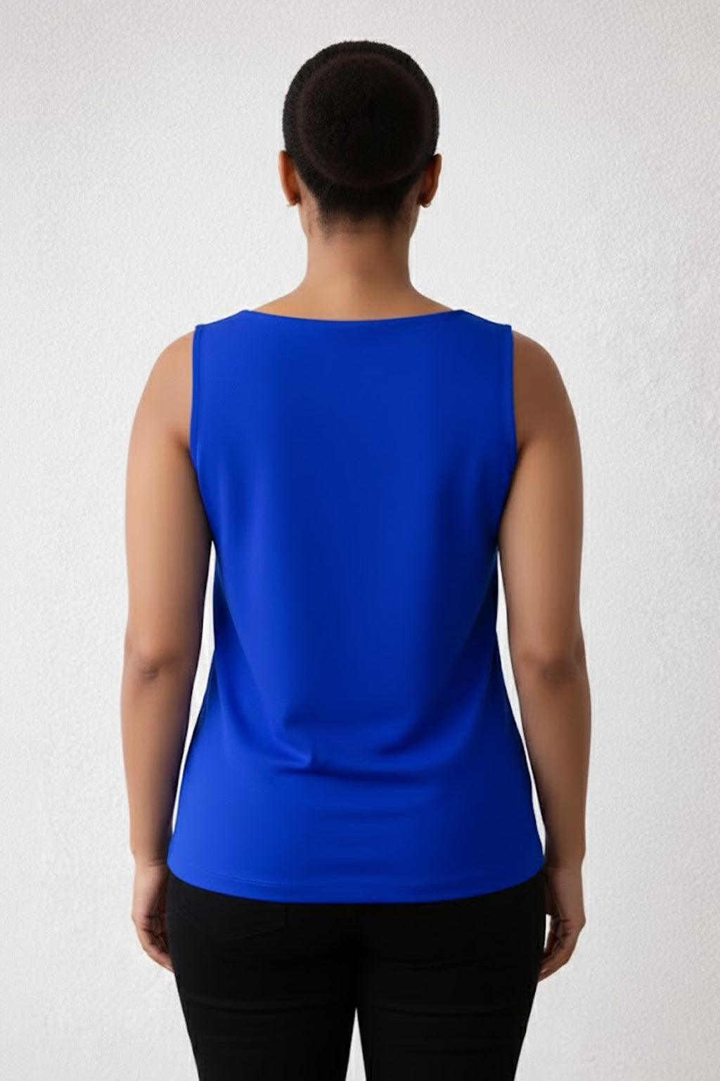 Bright Royal Scoop Neck Sleeveless Tank Top Back View - Elevated Basic | JudyP Apparel