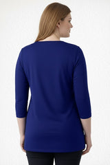 Karen Relaxed Fit 3/4 Sleeve V-Neck Top-Core Fashion Colors