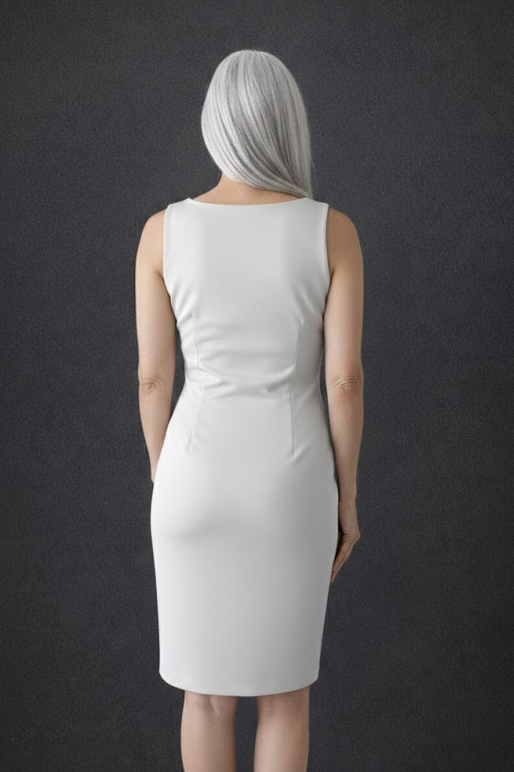 Pearl Boatneck Sleeveless Dress Back View - UPF 50 | JudyP Apparel