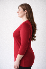 Karen 3/4 Sleeve V-Neck Top (Relaxed Fit) Basics