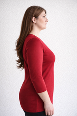 Karen 3/4 Sleeve V-Neck Top (Relaxed Fit) Basics