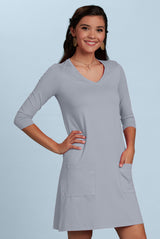 Emily V-Neck 3/4 Sleeve Dress - Seasonal Colors