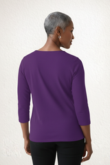 Karen Relaxed Fit 3/4 Sleeve V-Neck Top