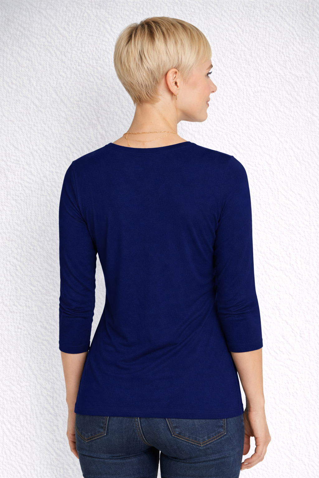 Karen Relaxed Fit 3/4 Sleeve V-Neck Top