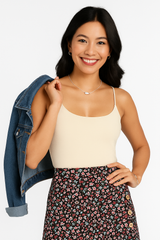 June Scoop Neck Spaghetti Strap Layering Camisole