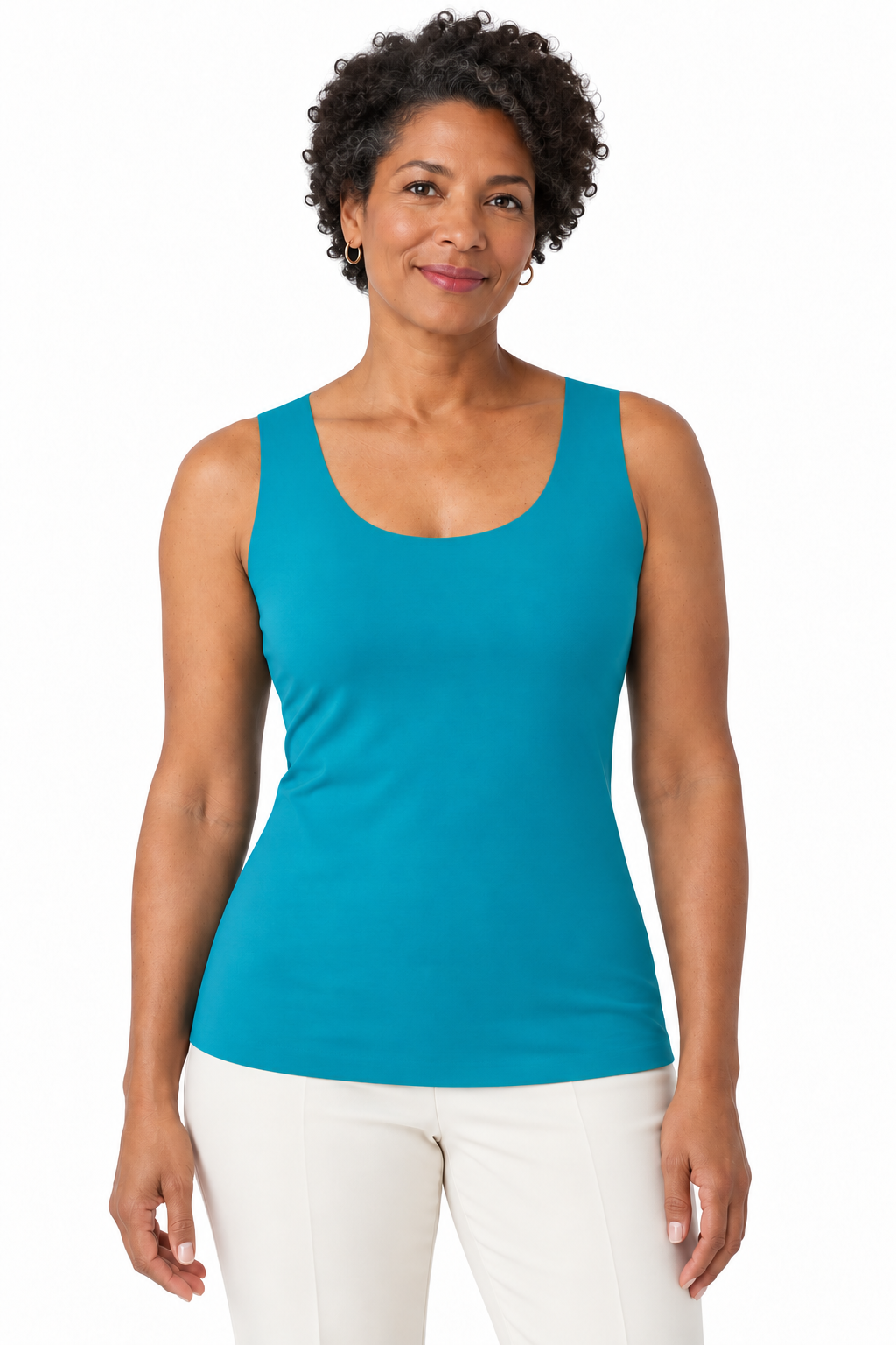 Stephanie Scoop Neck Tank Top in Capri