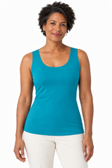 Stephanie Scoop Neck Tank Top in Capri