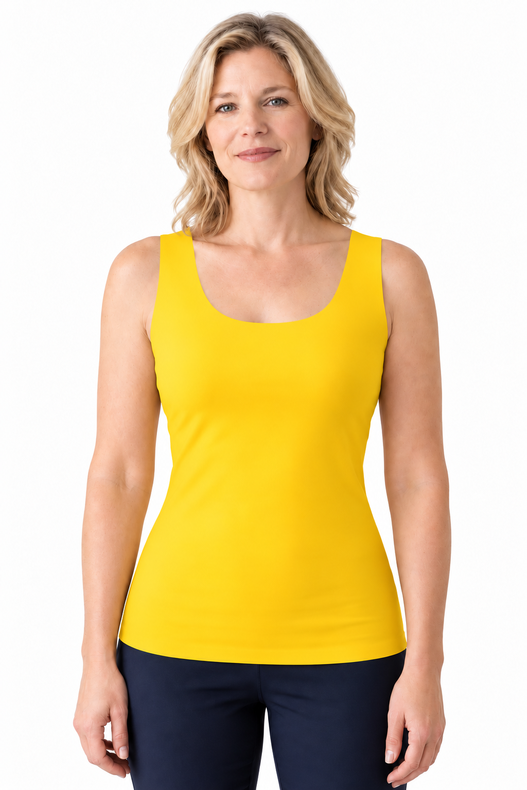 Stephanie Scoop Neck Tank Top in Sunflower