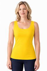 Stephanie Scoop Neck Tank Top in Sunflower