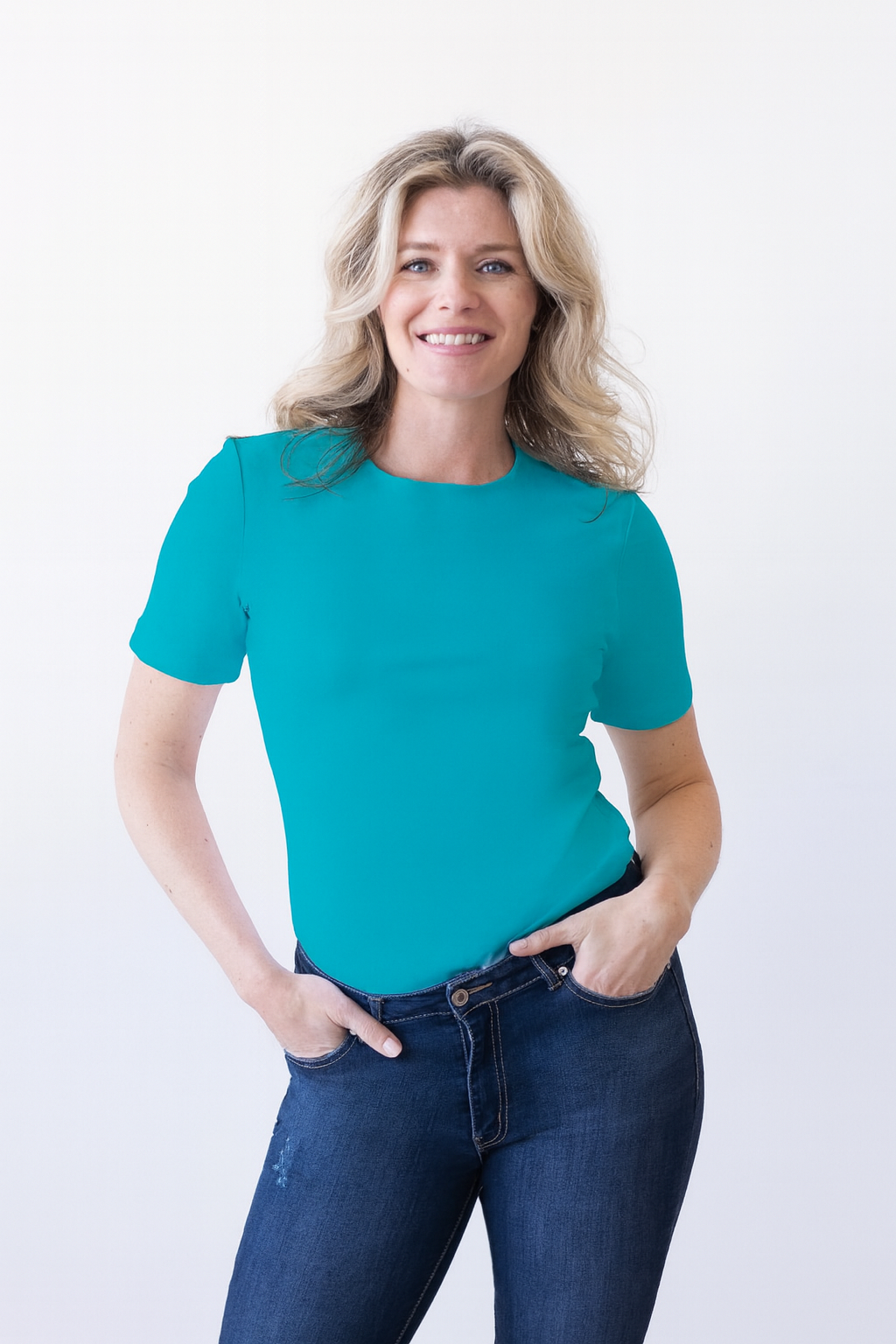 Cathy Jewel Neck Short Sleeve Top Core Fashion Colors