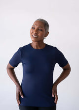 Cathy Jewel Neck Short Sleeve Top