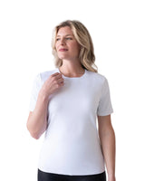 Cathy Short Sleeve Jewel Neck Top