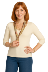 Deborah 3/4 V-Neck Top