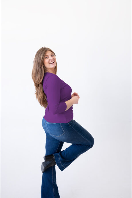 Deborah-3/4 Sleeve V-Neck