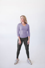 JudyP Deborah 3/4 Sleeve V-Neck Top-Seasonal Colors