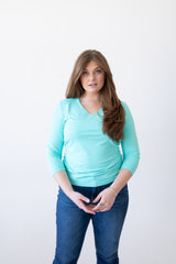 Deborah-3/4 Sleeve V-Neck