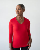 Deborah-3/4 Sleeve V-Neck