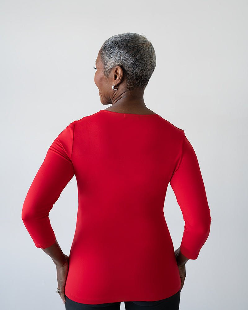 Deborah-3/4 Sleeve V-Neck